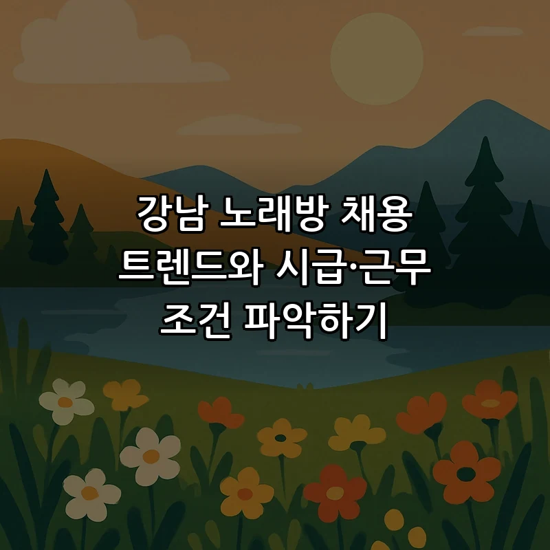강남 노래방 채용 트렌드와 시급·근무 조건 파악하기