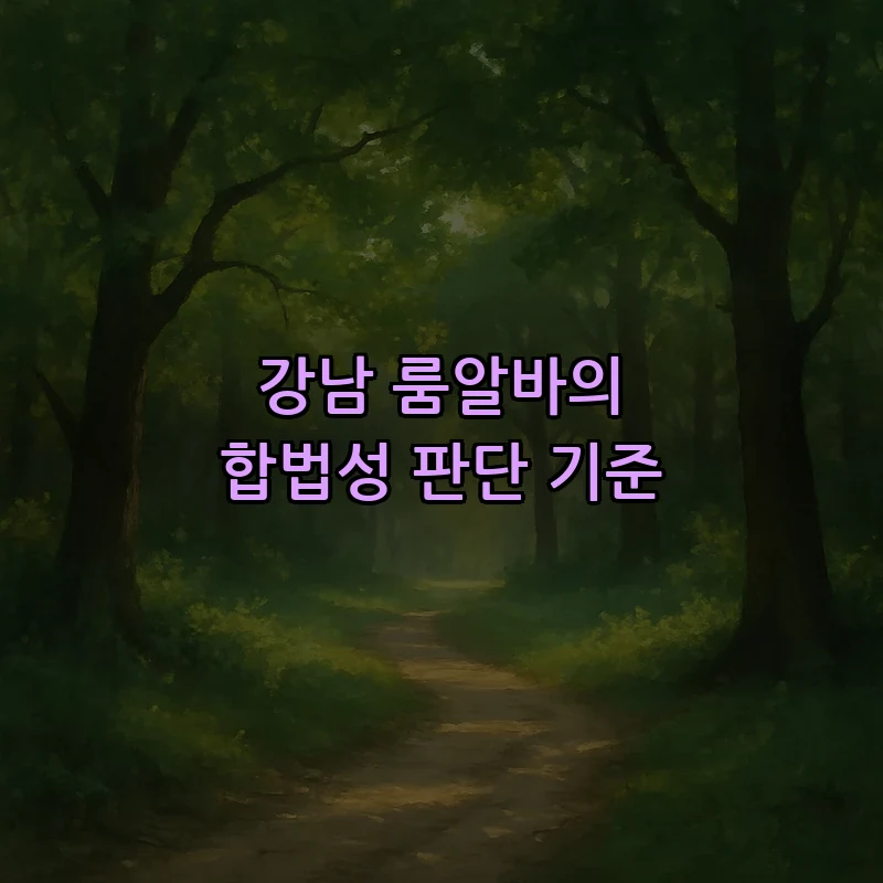 강남 룸알바의 합법성 판단 기준