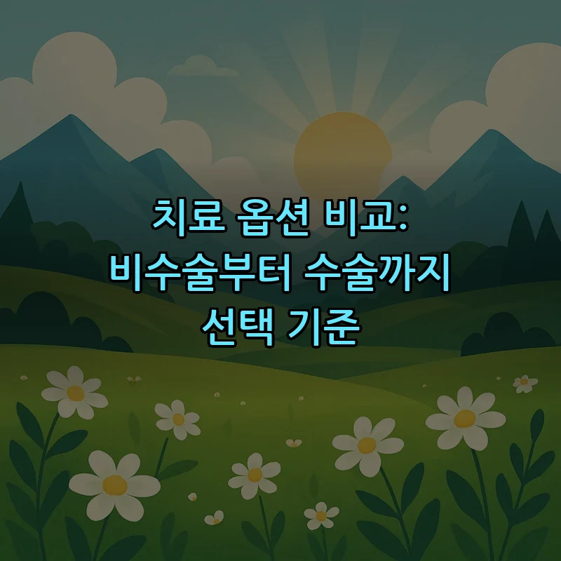치료 옵션 비교: 비수술부터 수술까지 선택 기준