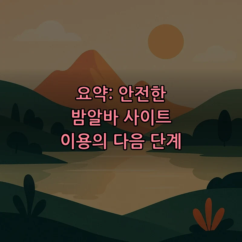 요약: 안전한 밤알바 사이트 이용의 다음 단계