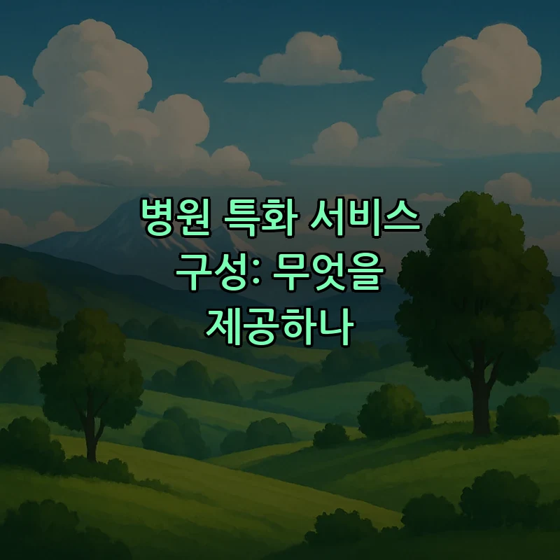 병원 특화 서비스 구성: 무엇을 제공하나