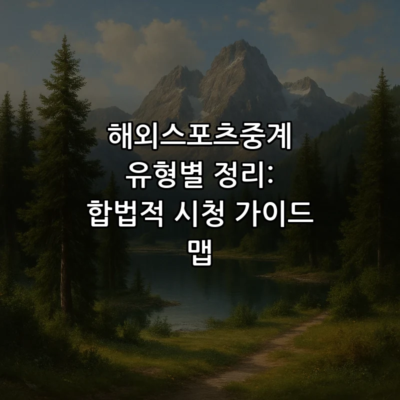 해외스포츠중계 유형과 합법적 시청 방법