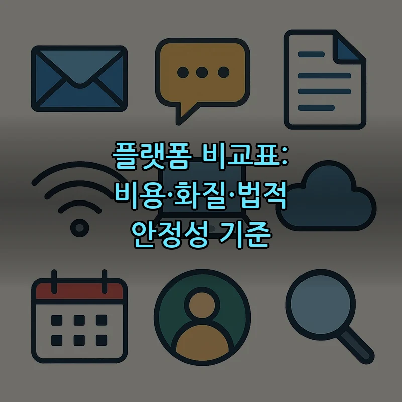 플랫폼 비교표: 비용·화질·법적 안정성 기준