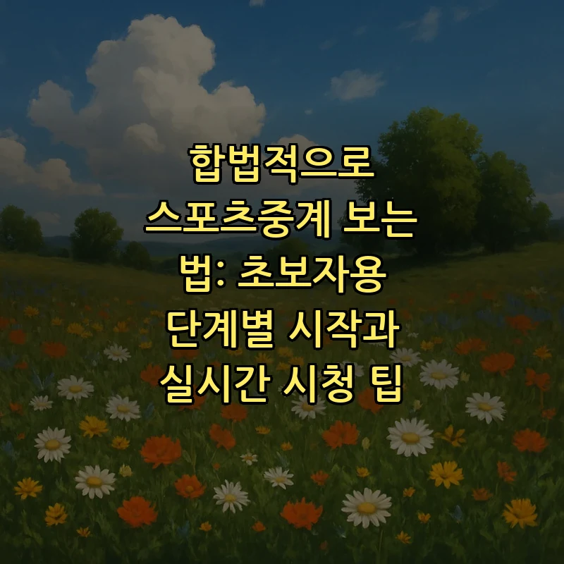합법적으로 스포츠중계 시청하는 방법: 초보자 가이드