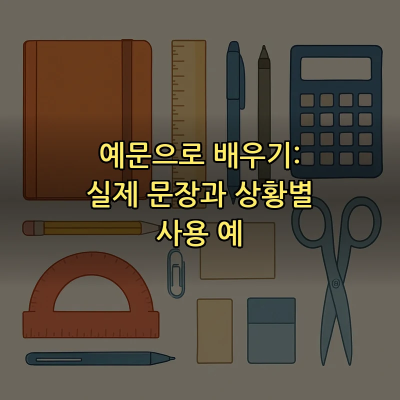예문으로 배우기: 실제 문장과 상황별 사용 예