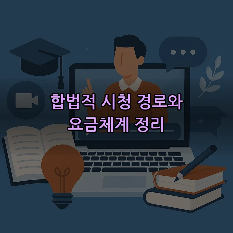 합법적 시청 경로와 요금체계 정리