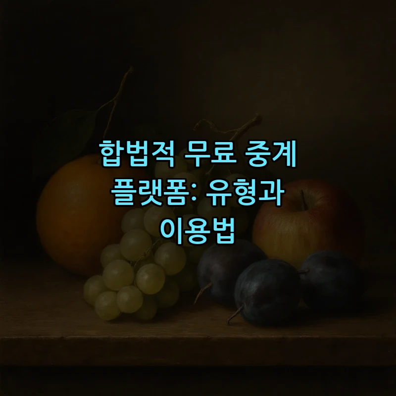 합법적 무료 중계 플랫폼: 유형과 이용법