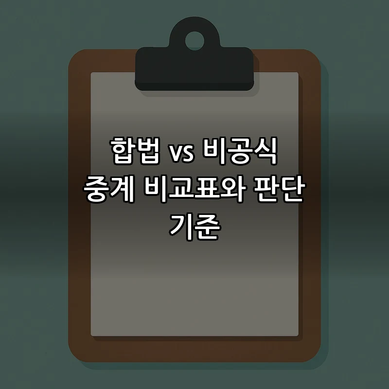 합법 vs 비공식 중계 비교표와 판단 기준