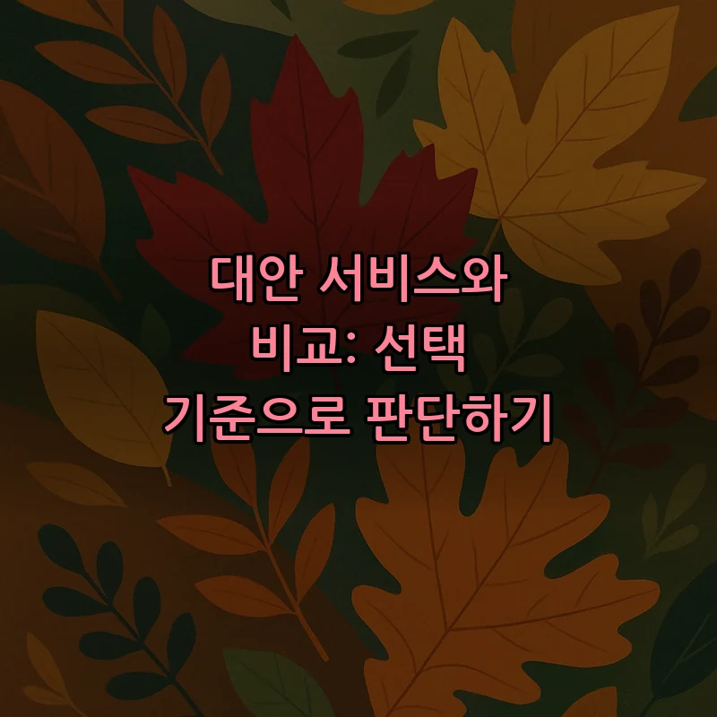 대안 서비스와 비교: 선택 기준으로 판단하기