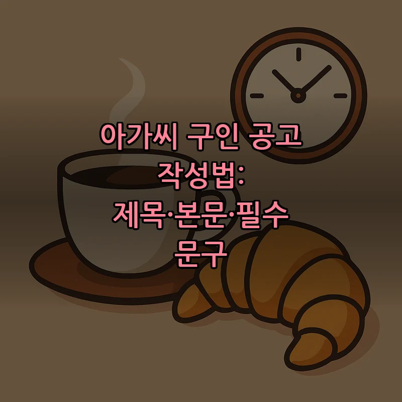 아가씨 구인 공고 작성법: 제목·본문·필수 문구