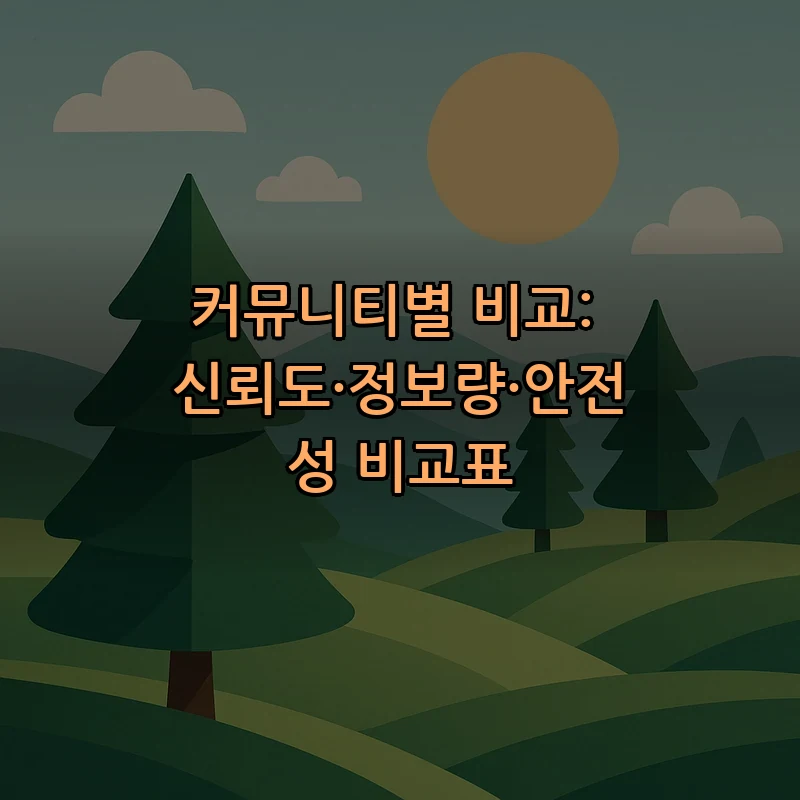 커뮤니티별 비교: 신뢰도·정보량·안전성 비교표