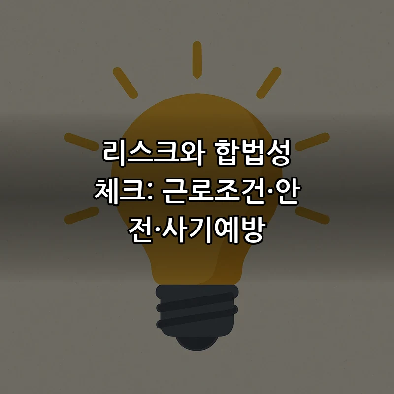 리스크와 합법성 체크: 근로조건·안전·사기예방