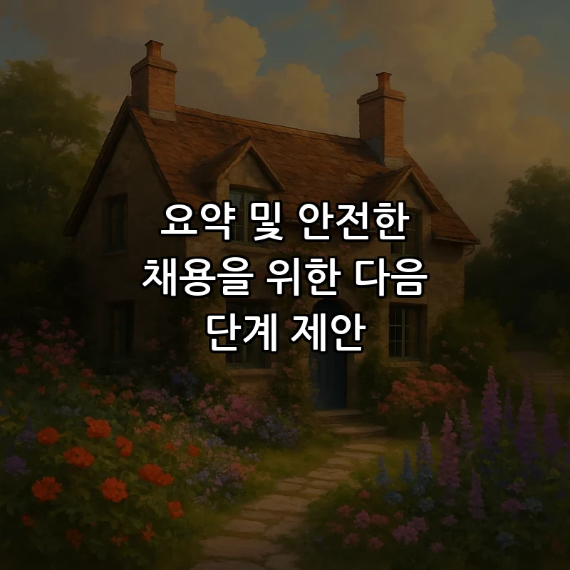 요약 및 안전한 채용을 위한 다음 단계 제안