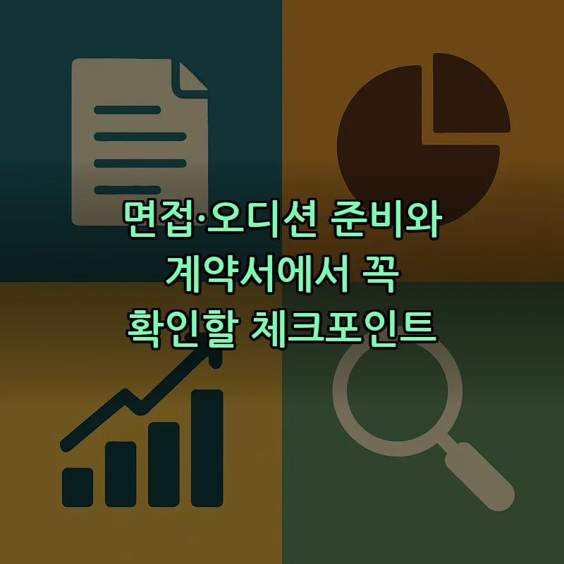 면접·오디션 준비와 계약서에서 꼭 확인할 체크포인트