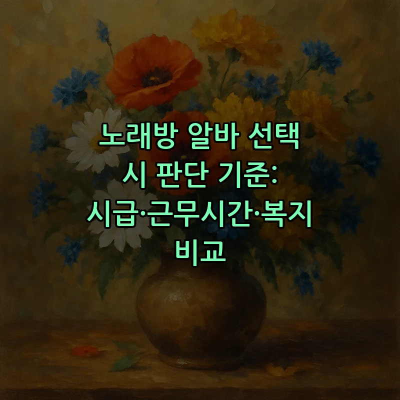 노래방 알바 선택 시 판단 기준: 시급·근무시간·복지 비교