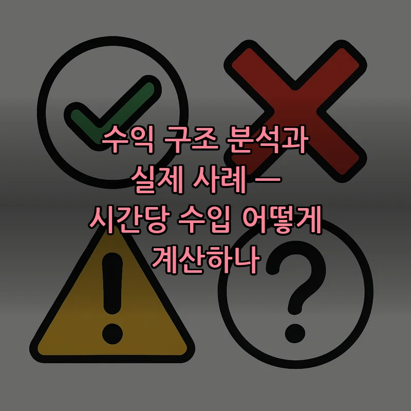 수익 구조 분석과 실제 사례 — 시간당 수입 어떻게 계산하나