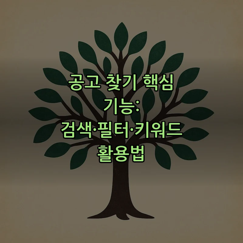 공고 찾기 핵심 기능: 검색·필터·키워드 활용법