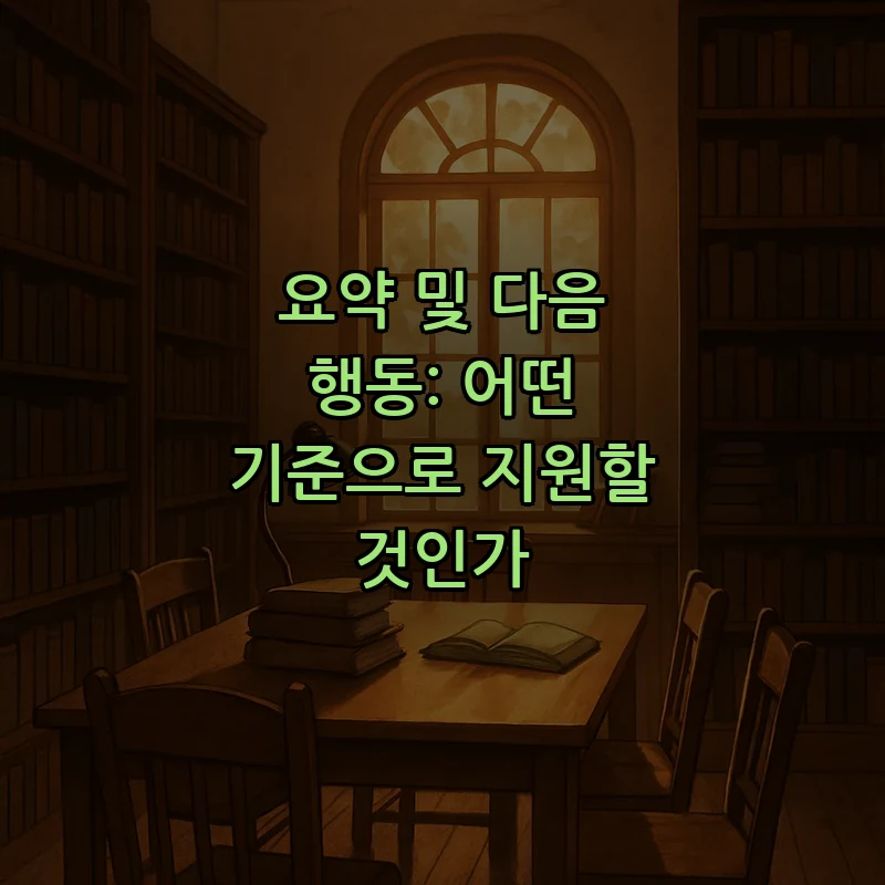 요약 및 다음 행동: 어떤 기준으로 지원할 것인가