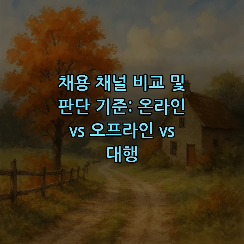 채용 채널 비교 및 판단 기준: 온라인 vs 오프라인 vs 대행