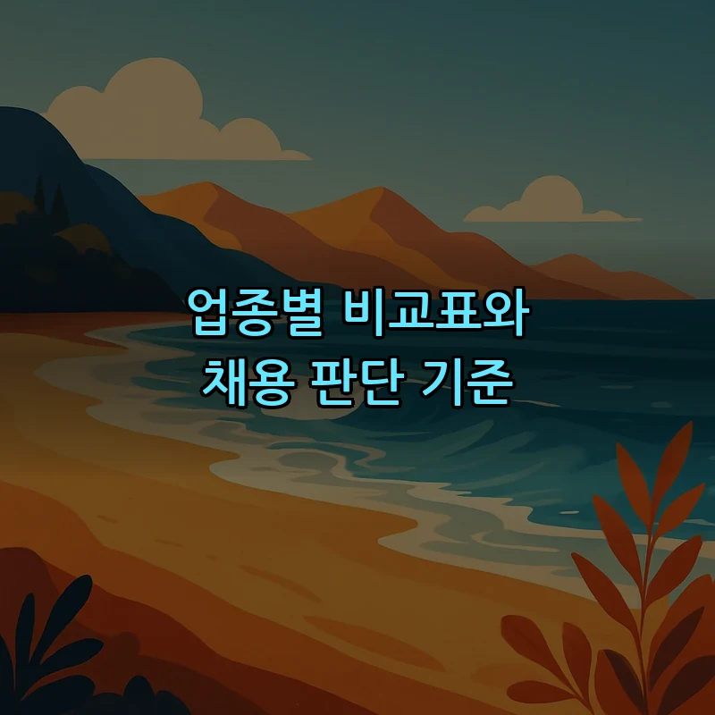 업종별 비교표와 채용 판단 기준