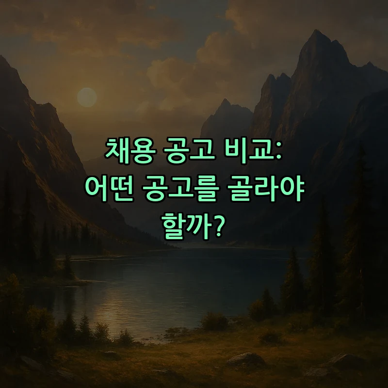 채용 공고 비교: 어떤 공고를 골라야 할까?