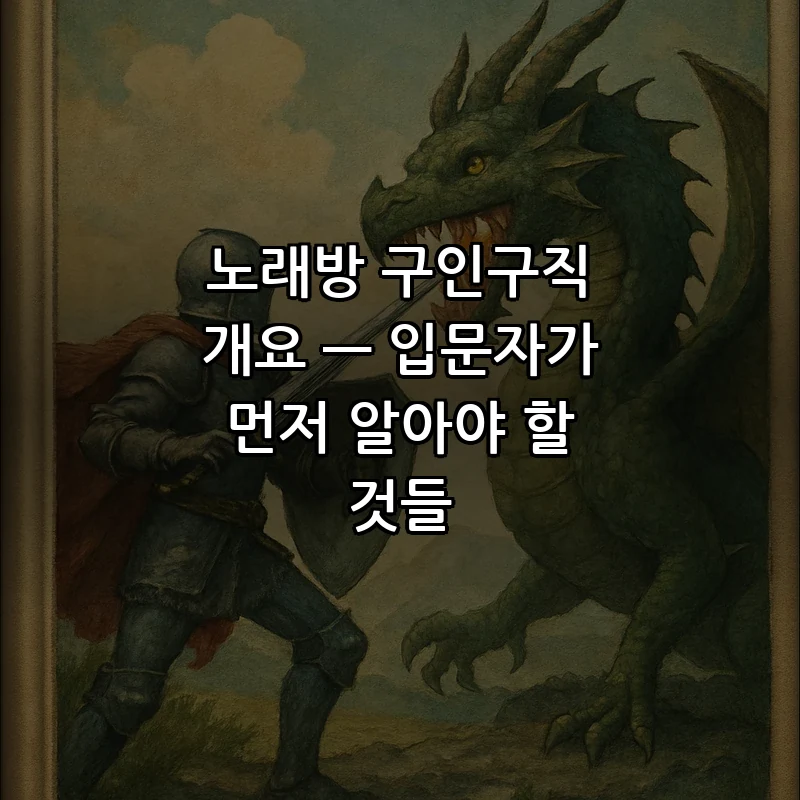 노래방 구인구직 개요 — 입문자가 먼저 알아야 할 것들