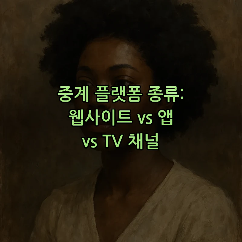 중계 플랫폼 종류: 웹사이트 vs 앱 vs TV 채널