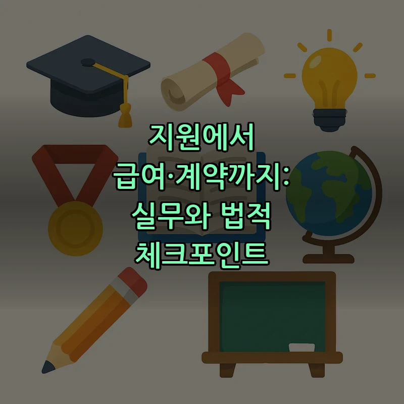 지원에서 급여·계약까지: 실무와 법적 체크포인트