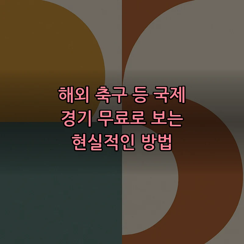 해외 축구 등 국제 경기 무료로 보는 현실적인 방법