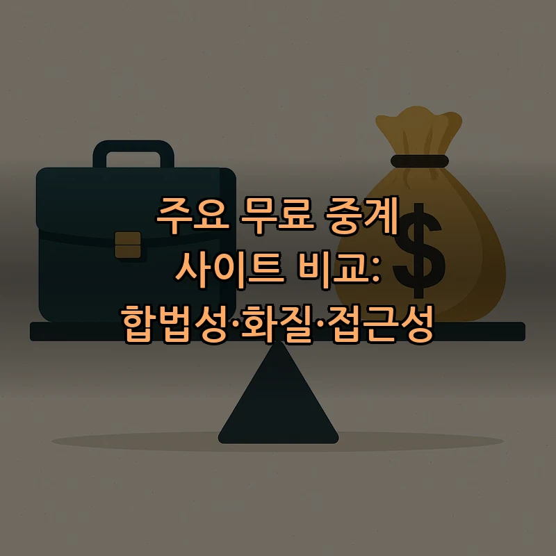 주요 무료 중계 사이트 비교: 합법성·화질·접근성
