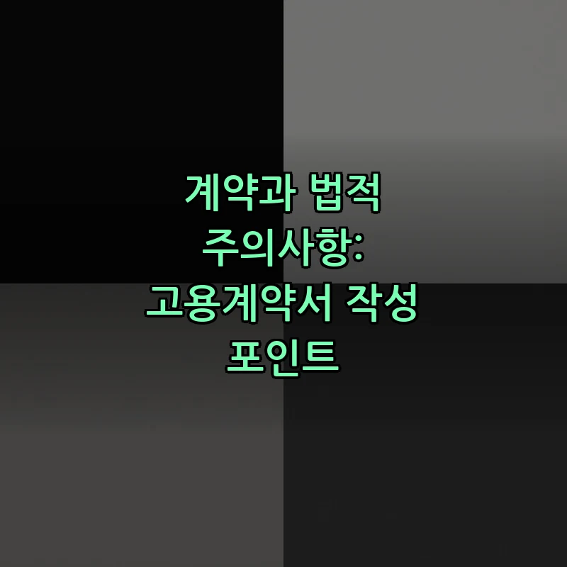 계약과 법적 주의사항: 고용계약서 작성 포인트