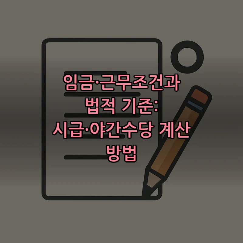 임금·근무조건과 법적 기준: 시급·야간수당 계산 방법