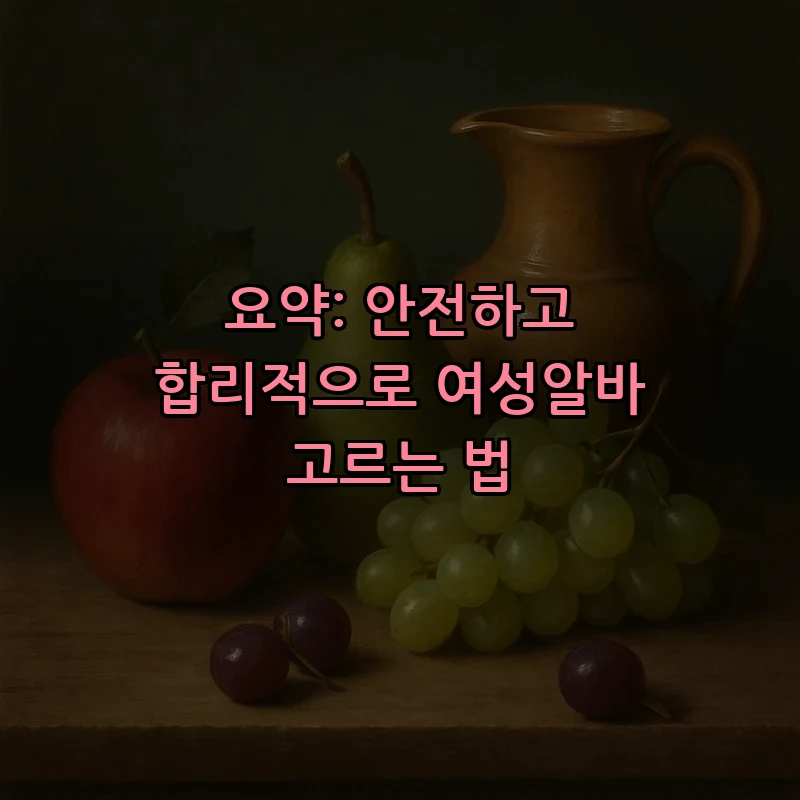 요약: 안전하고 합리적으로 여성알바 고르는 법