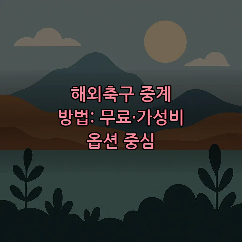 해외축구 중계 방법: 무료·가성비 옵션 중심