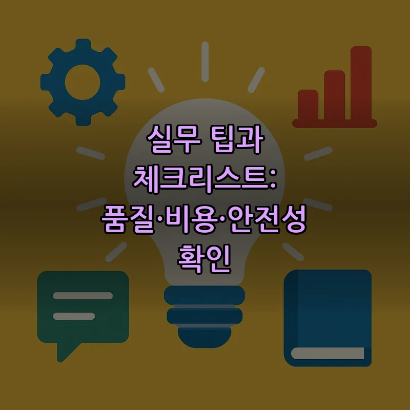실무 팁과 체크리스트: 품질·비용·안전성 확인