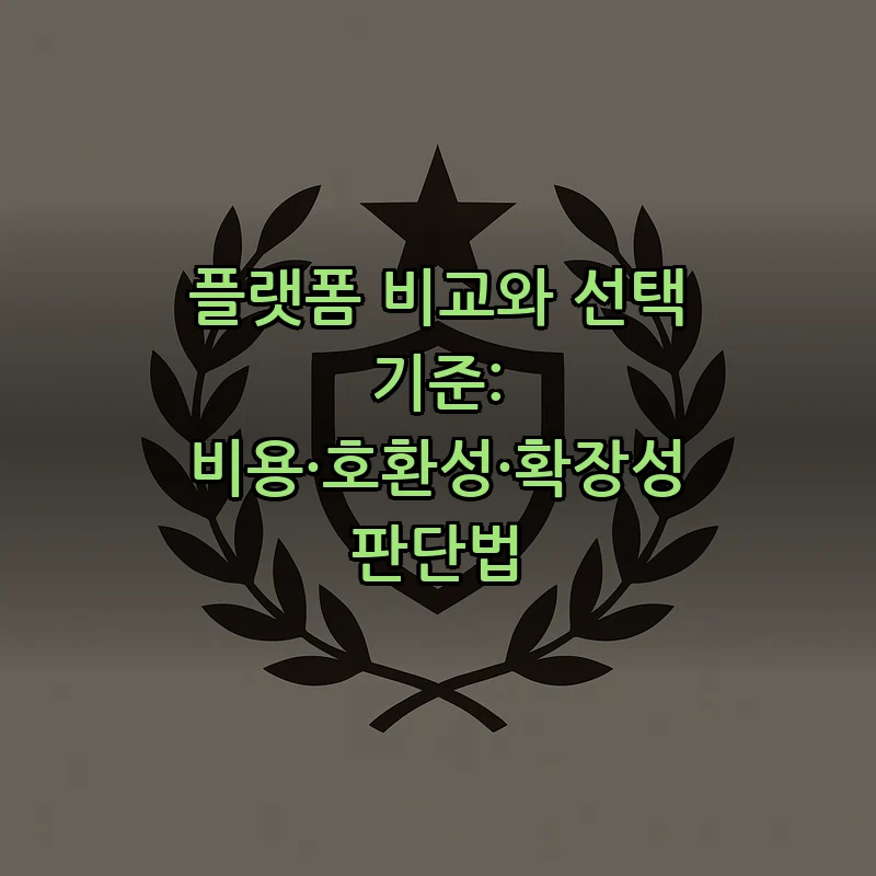 플랫폼 비교와 선택 기준: 비용·호환성·확장성 판단법