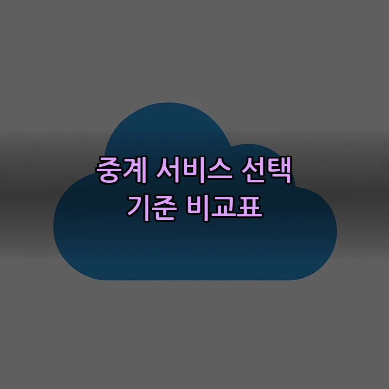중계 서비스 선택 기준 비교표
