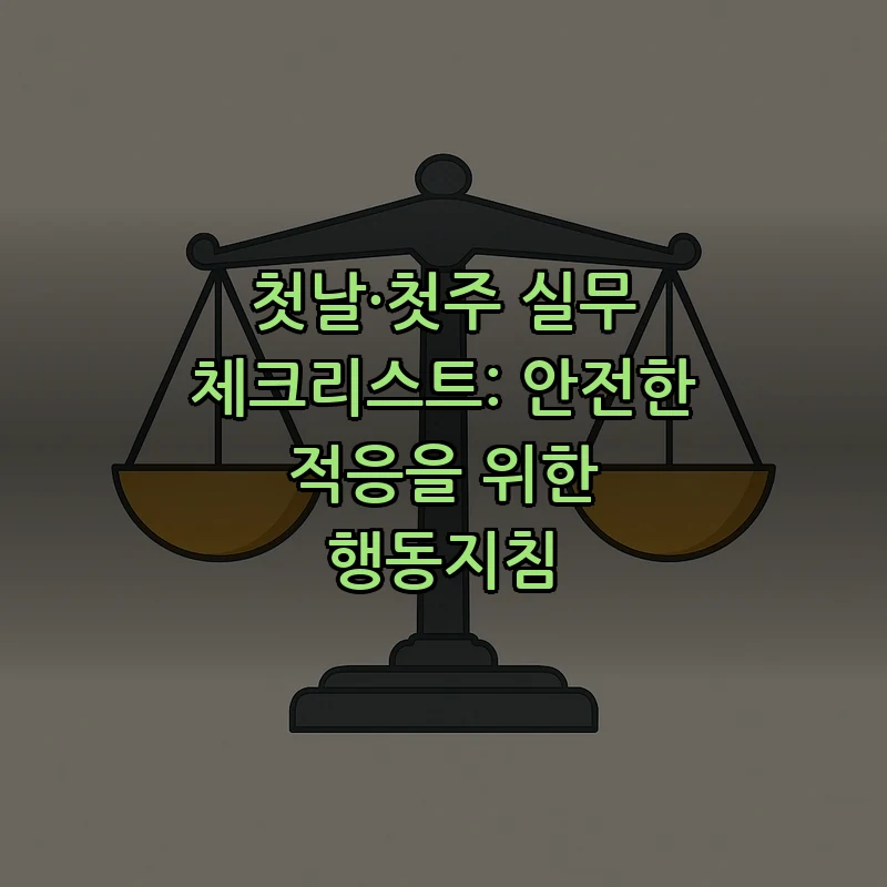 첫날·첫주 실무 체크리스트: 안전한 적응을 위한 행동지침