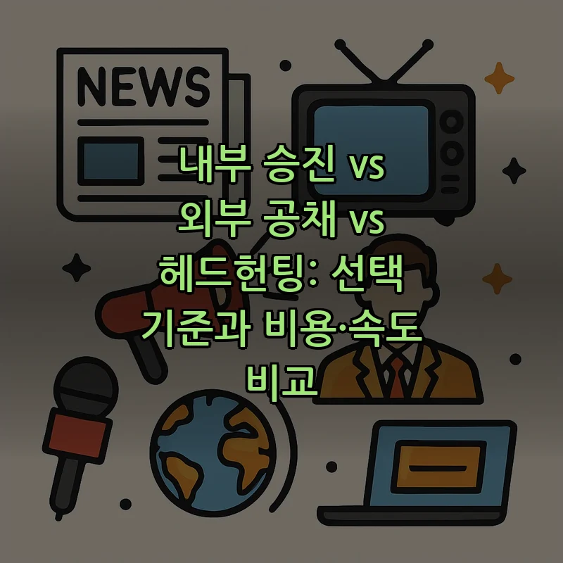 내부 승진 vs 외부 공채 vs 헤드헌팅: 선택 기준과 비용·속도 비교