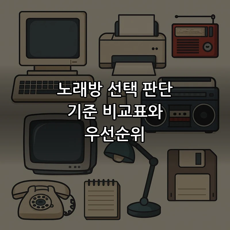 노래방 선택 판단 기준 비교표와 우선순위