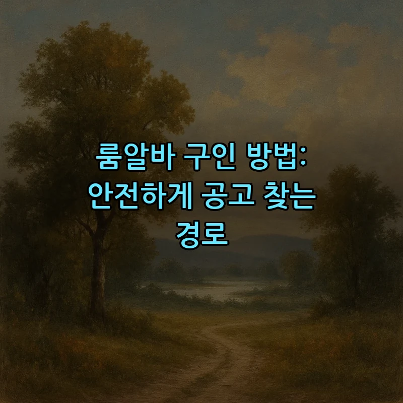 룸알바 구인 방법: 안전하게 공고 찾는 경로