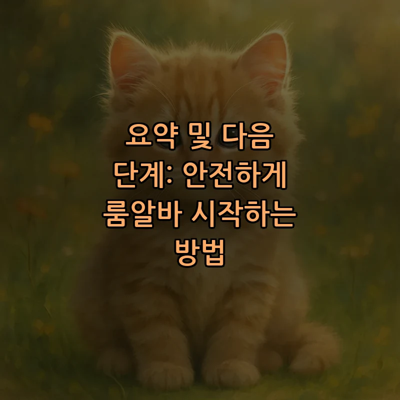 요약 및 다음 단계: 안전하게 룸알바 시작하는 방법