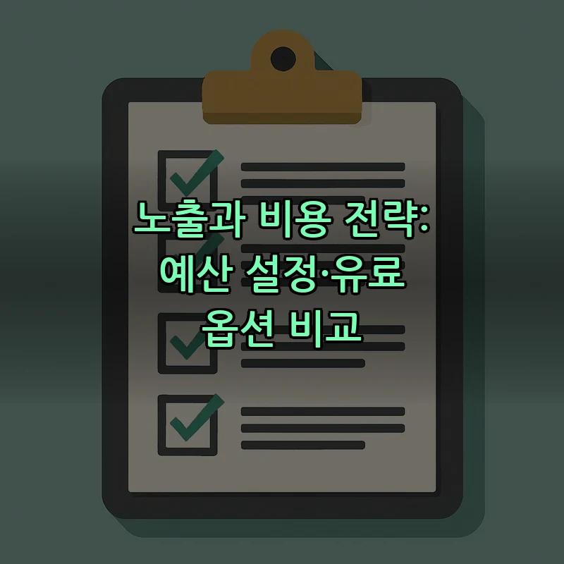 노출과 비용 전략: 예산 설정·유료 옵션 비교
