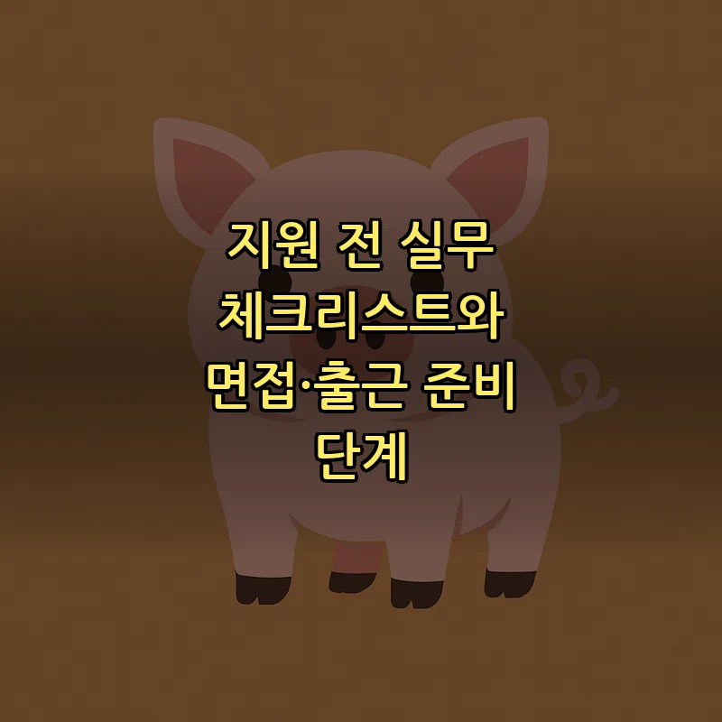 지원 전 실무 체크리스트와 면접·출근 준비 단계
