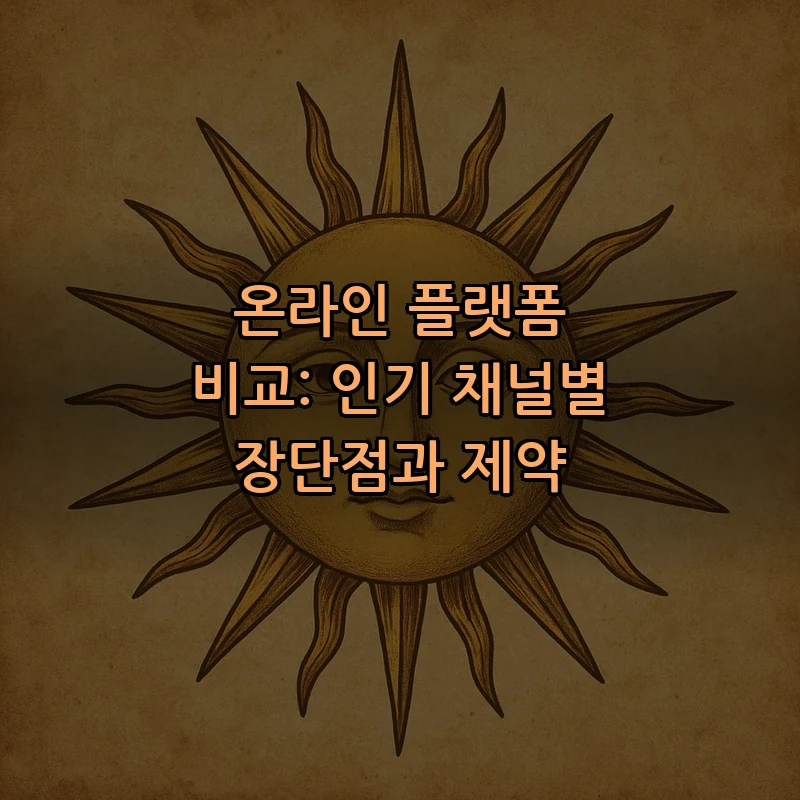 온라인 플랫폼 비교: 인기 채널별 장단점과 제약