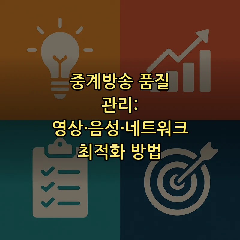 중계방송 품질 관리: 영상·음성·네트워크 최적화 방법
