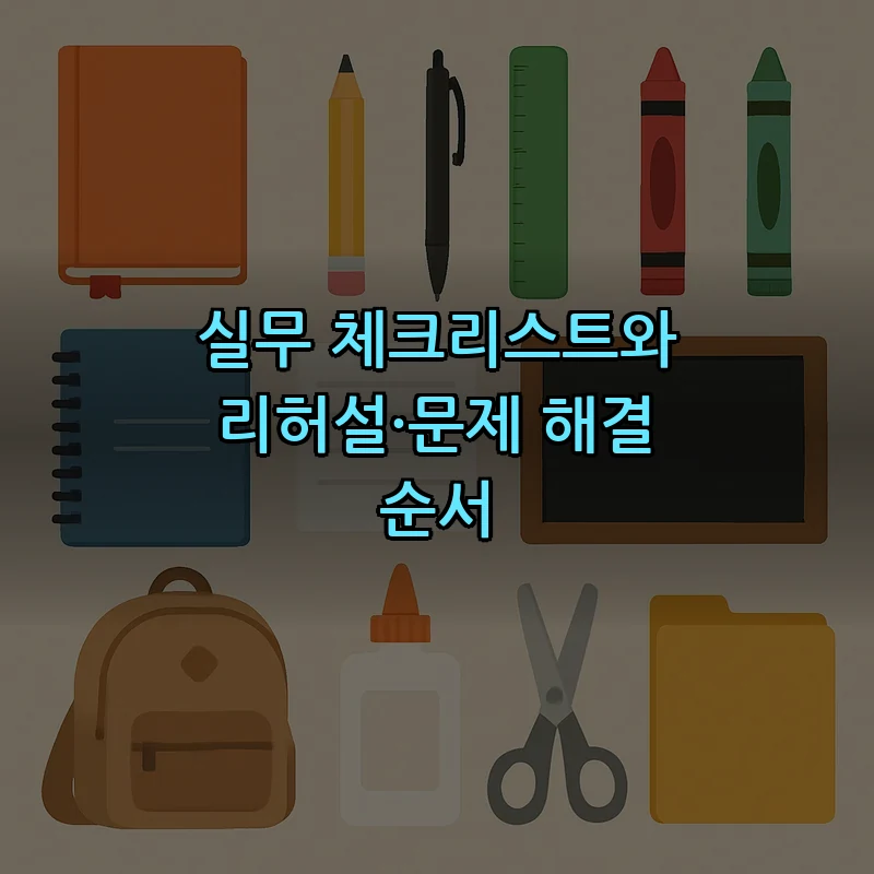 실무 체크리스트와 리허설·문제 해결 순서