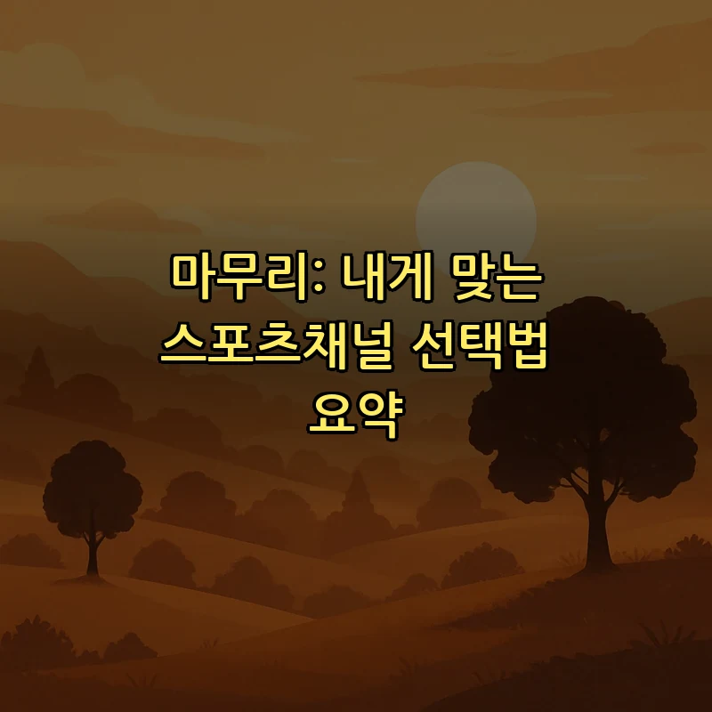 마무리: 내게 맞는 스포츠채널 선택법 요약