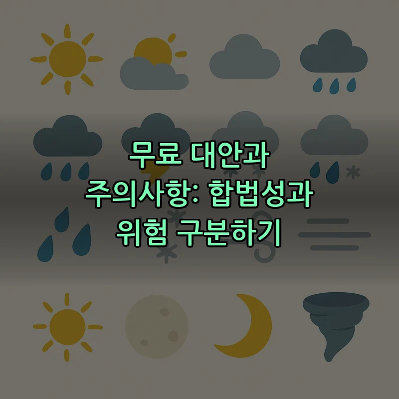 무료 대안과 주의사항: 합법성과 위험 구분하기