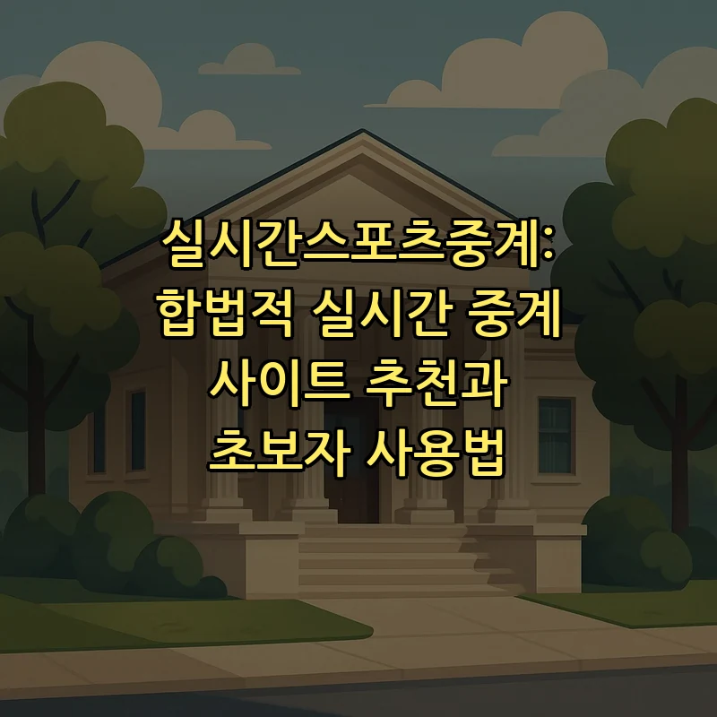 실시간스포츠중계: 합법적인 중계 플랫폼과 사용법